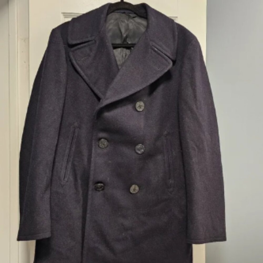 Man's blue wool coat